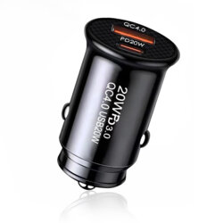 Incarcator auto Fast Charge USB, Type-C 40W Techsuit C4, negru