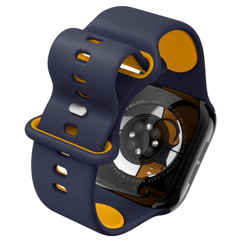 Curea Apple Watch 10 46mm Spigen Nano Pop, bleumarin