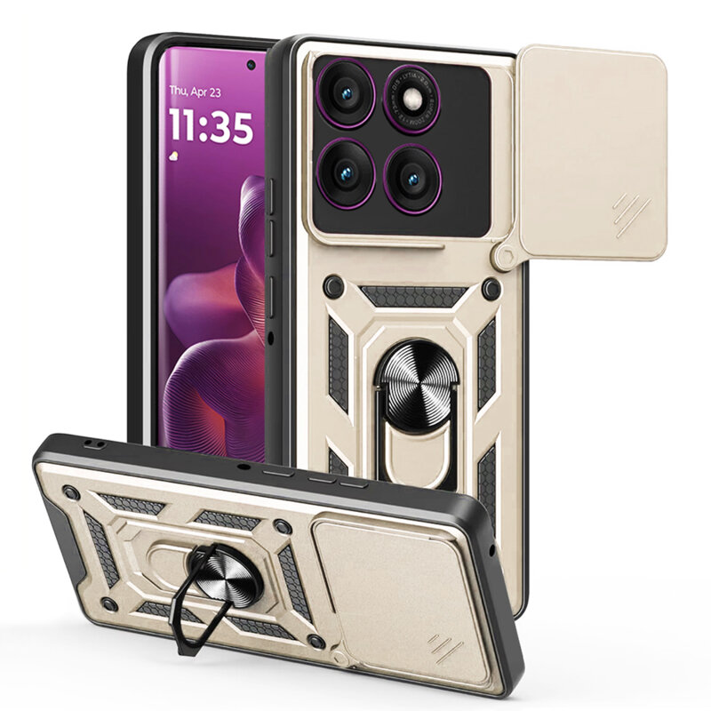 Husa Motorola Edge 60 Pro protectie camera Techsuit CamShield Series, auriu