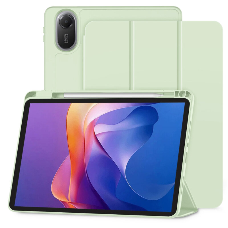 Husa Xiaomi Redmi Pad 2 Techsuit Flex Trifold Pen, verde deschis