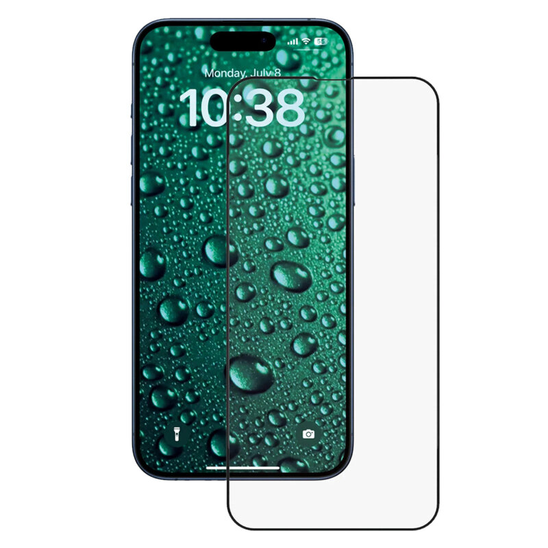 Folie sticla iPhone 16 Pro ANANK 3D Invisible 3X Reinforced Edge to Edge, negru