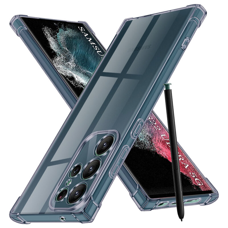 Husa Samsung Galaxy S22 Ultra 5G Techsuit Shockproof Clear Silicone, fumuriu