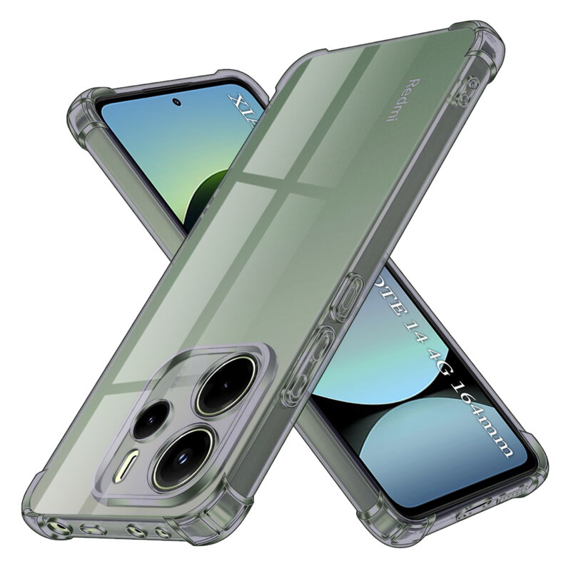 Husa Xiaomi Redmi Note 14 4G (Standard) Techsuit Shockproof Clear Silicone, fumuriu