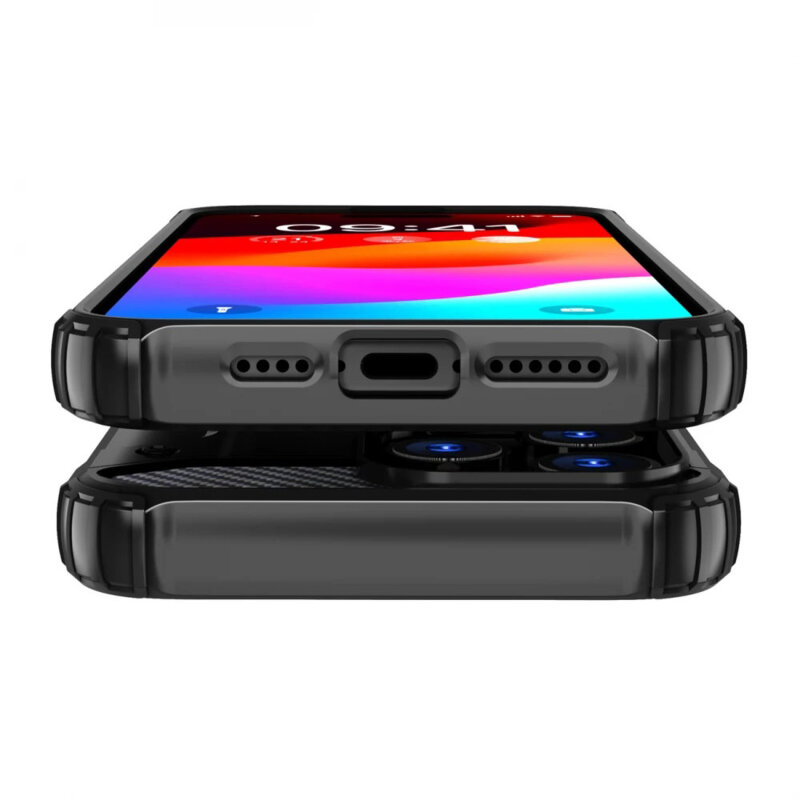Husa iPhone 16 Pro Max Techsuit Hybrid Armor, negru