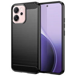 Husa Oppo Reno 14F Techsuit Carbon Silicone, negru
