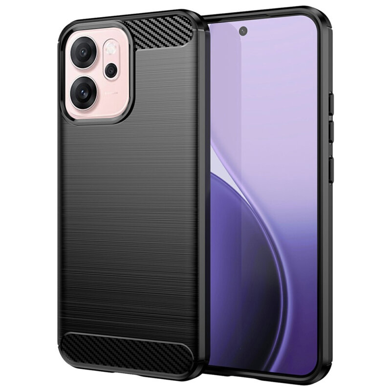 Husa Oppo Reno 14F Techsuit Carbon Silicone, negru