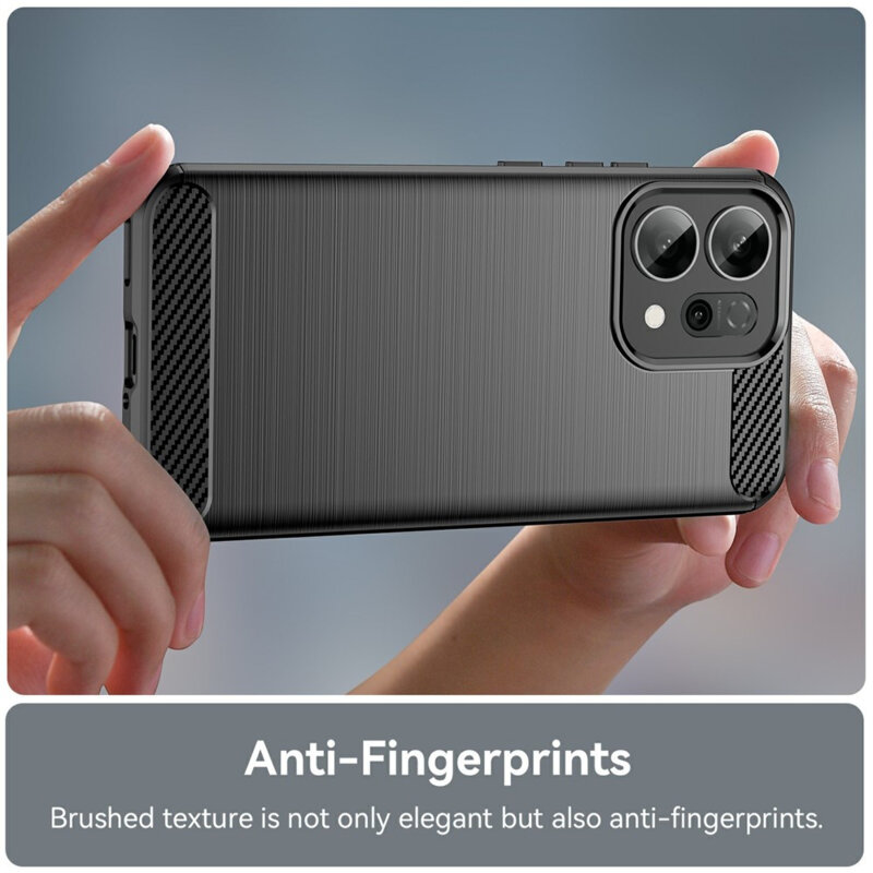 Husa Oppo Reno 14F Techsuit Carbon Silicone, negru