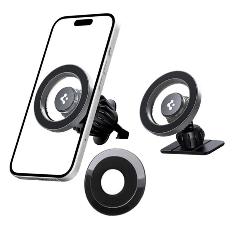 Suport auto telefon MagSafe, universal Spigen MFT13, argintiu