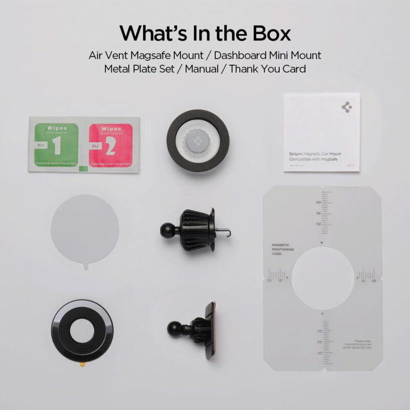 Suport auto telefon MagSafe, universal Spigen MFT13, argintiu