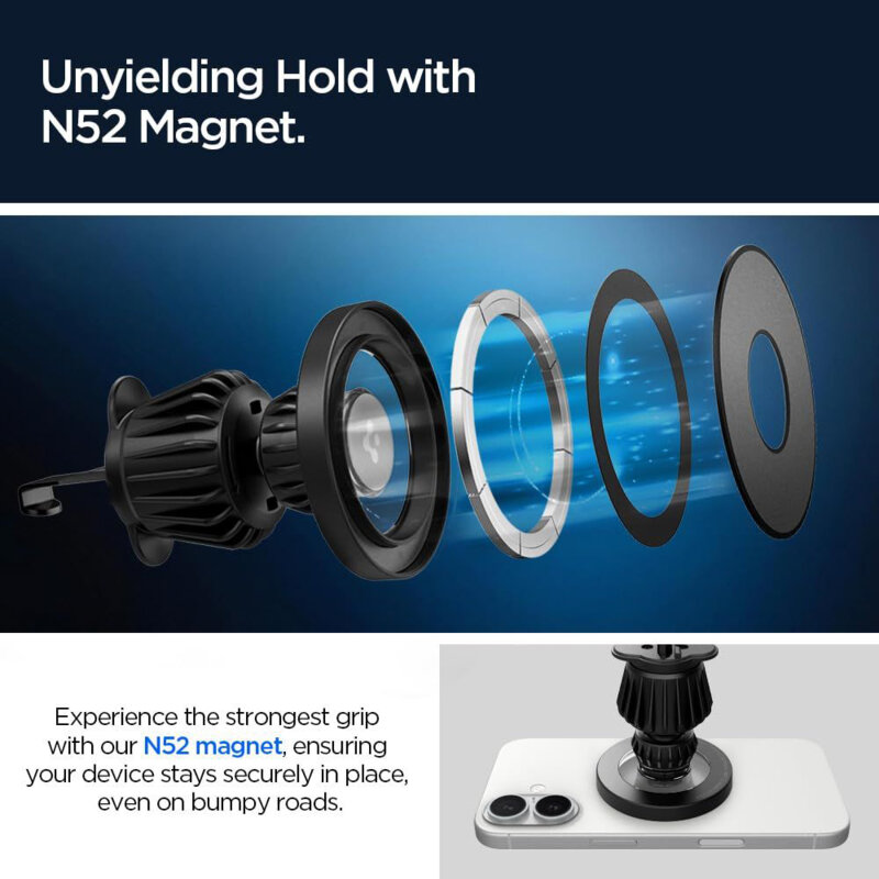 Suport auto telefon MagSafe, universal Spigen MFT13, negru