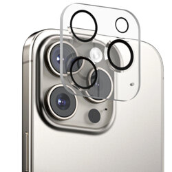 Folie iPhone 16 Pro ANANK Camera Guard, negru/transparenta