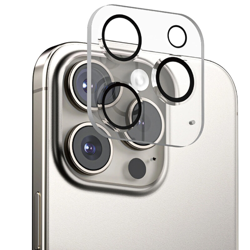 Folie iPhone 16 Pro ANANK Camera Guard, negru/transparenta