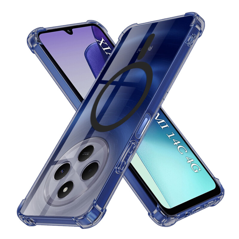 Husa Xiaomi Poco C75 Techsuit Shockproof Clear Silicone MagSafe, fumuriu