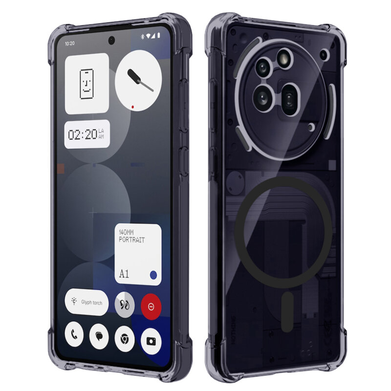 Husa Nothing Phone (3a) Pro Techsuit Shockproof Clear Silicone MagSafe, fumuriu