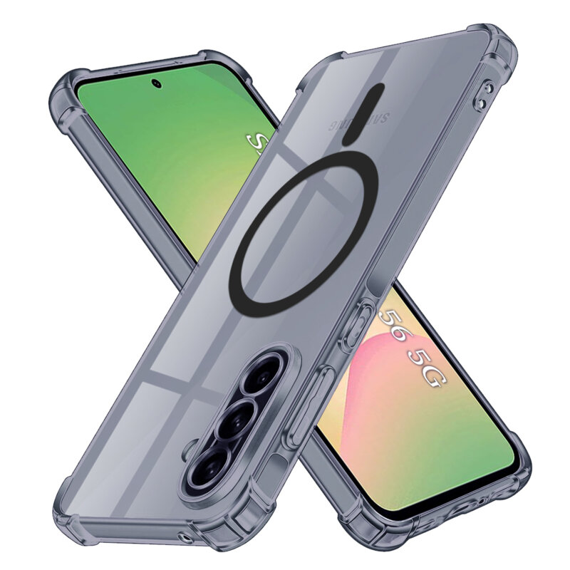 Husa Samsung Galaxy A56 5G Techsuit Shockproof Clear Silicone MagSafe, fumuriu