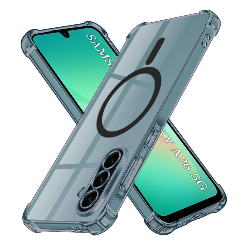 Husa Samsung Galaxy A26 5G Techsuit Shockproof Clear Silicone MagSafe, fumuriu