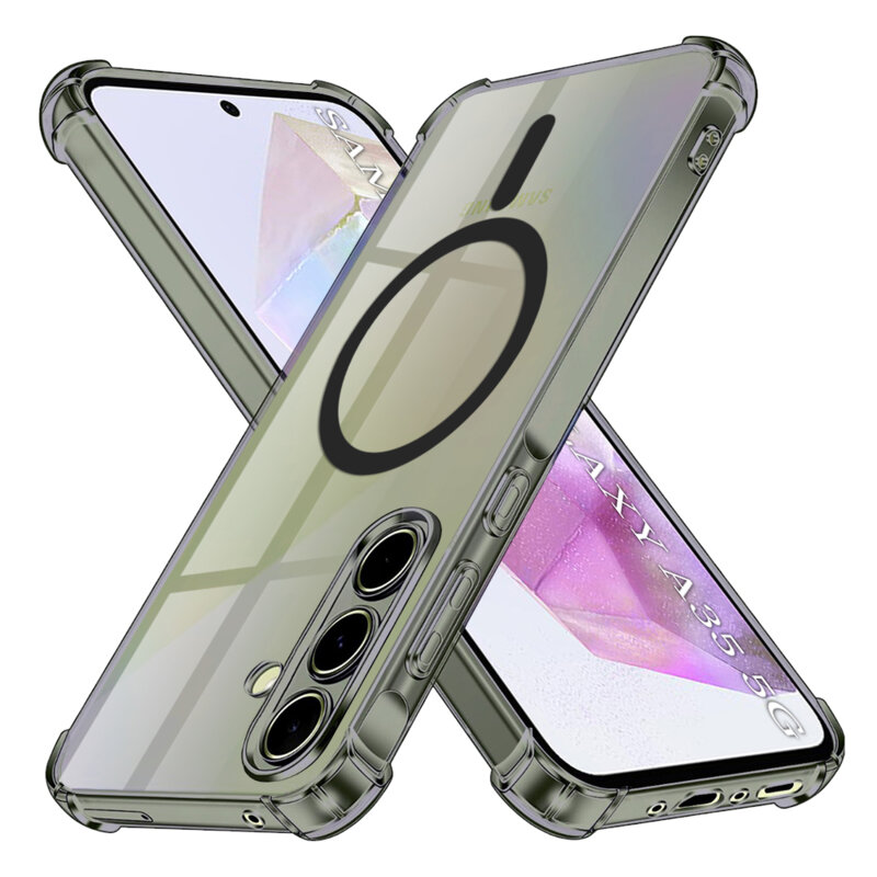 Husa Samsung Galaxy A35 5G Techsuit Shockproof Clear Silicone MagSafe, fumuriu