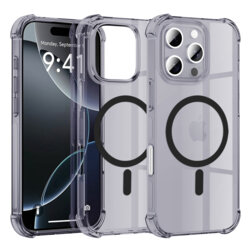 Husa iPhone 16 Pro Max Techsuit Shockproof Clear Silicone MagSafe, fumuriu