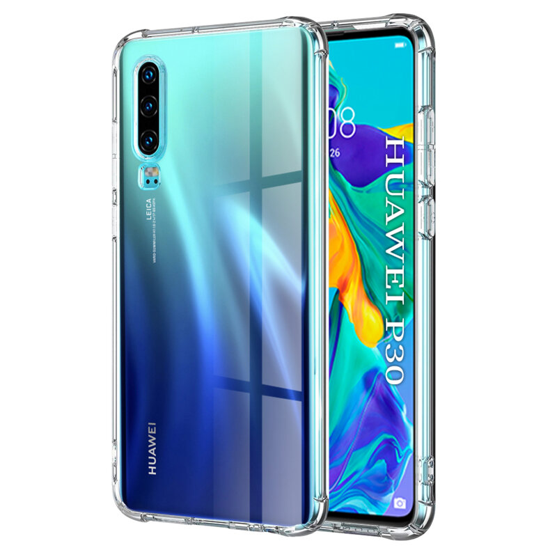 Husa Huawei P30 Techsuit Shockproof Clear Silicone, transparenta