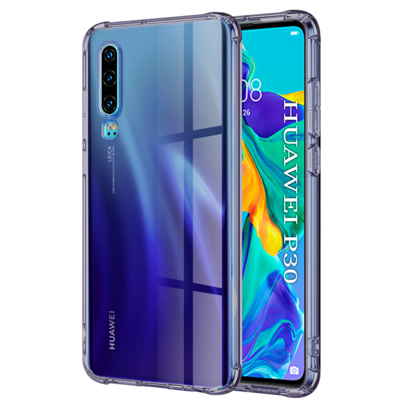 Husa Huawei P30 Techsuit Shockproof Clear Silicone, fumuriu