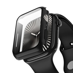 [Pachet 360°] Husa + folie Apple Watch 7 45mm ANANK Screen Guard, negru