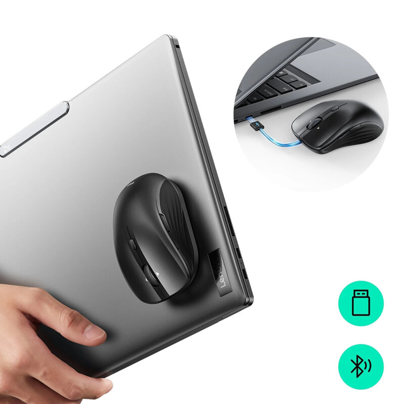 Mouse wireless magnetic pentru laptop ESR, 4800DPI, negru, 6H002