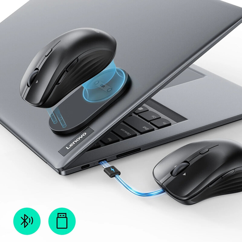 Mouse wireless magnetic pentru laptop ESR, 4800DPI, negru, 6H002