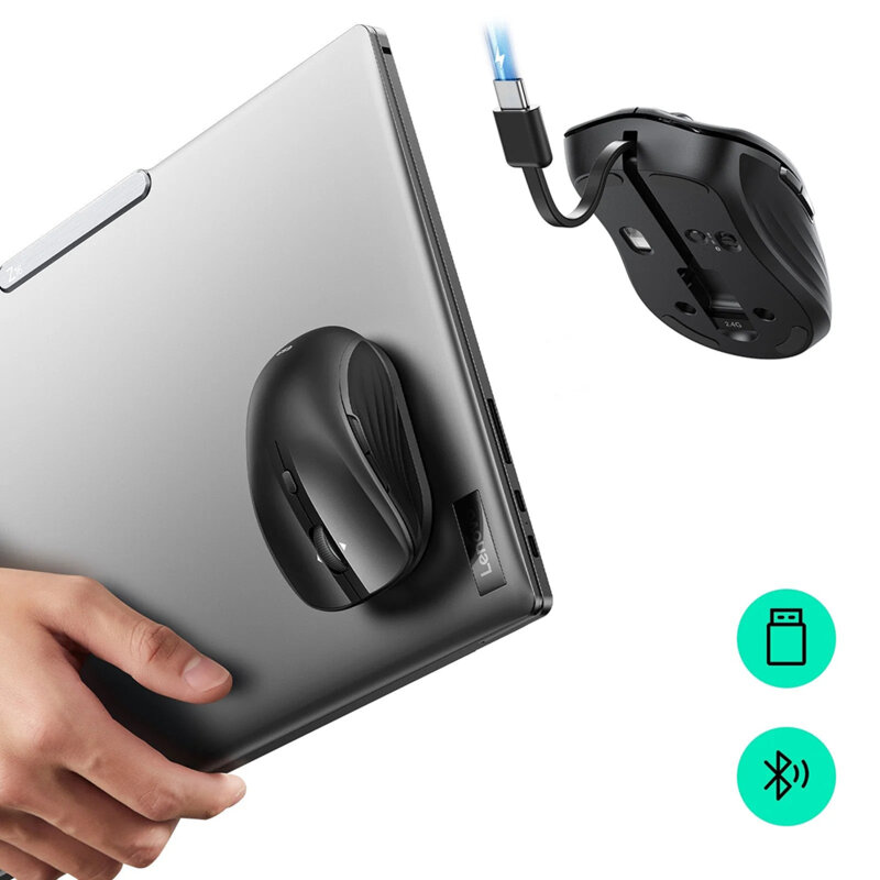 Mouse wireless magnetic pentru laptop ESR, 4800DPI, negru, 6H002