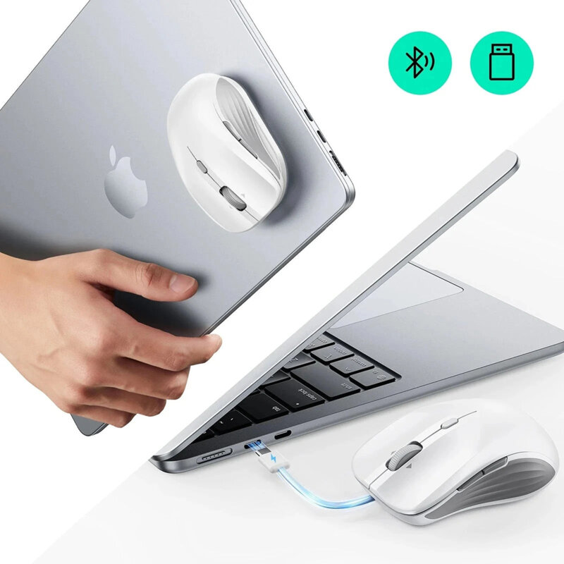 Mouse wireless magnetic pentru laptop ESR, 4800DPI, alb, 6H002