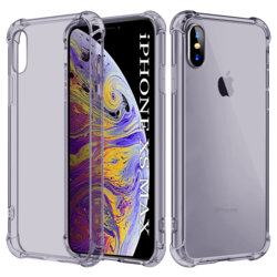 Husa iPhone XS Max Techsuit Shockproof Clear Silicone, fumuriu