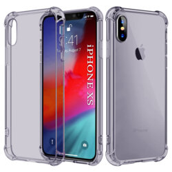 Husa iPhone XS Techsuit Shockproof Clear Silicone, fumuriu