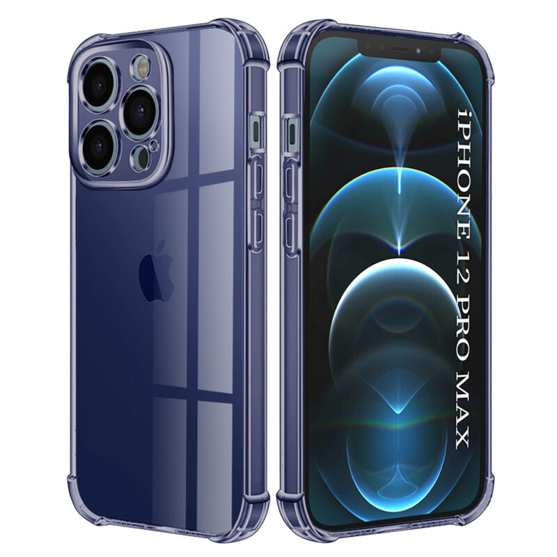 Husa iPhone 12 Pro Max Techsuit Shockproof Clear Silicone, fumuriu