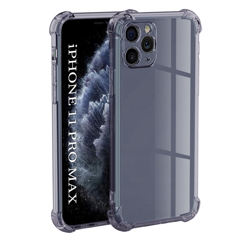 Husa iPhone 11 Pro Max Techsuit Shockproof Clear Silicone, fumuriu