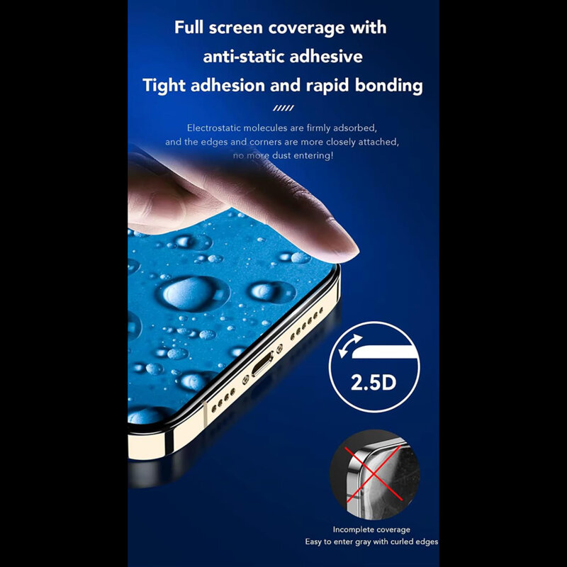 Folie sticla iPhone 15 ANANK 2.5D Reinforced Edge Screen Protector, negru