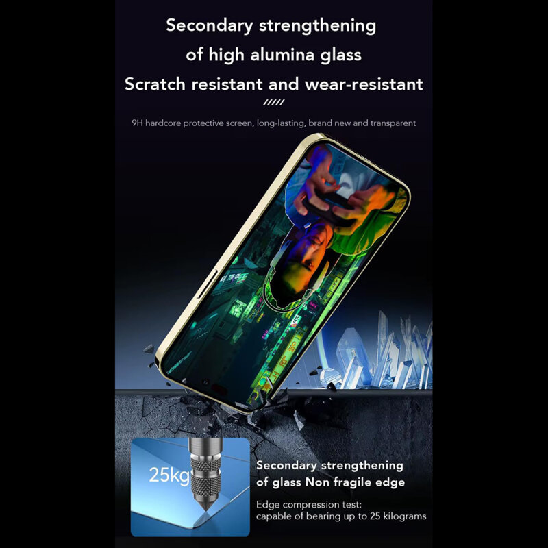 Folie sticla iPhone 16 Pro Max ANANK 2.5D 1X Reinforced Anti-fingerprint Screen Protector, negru