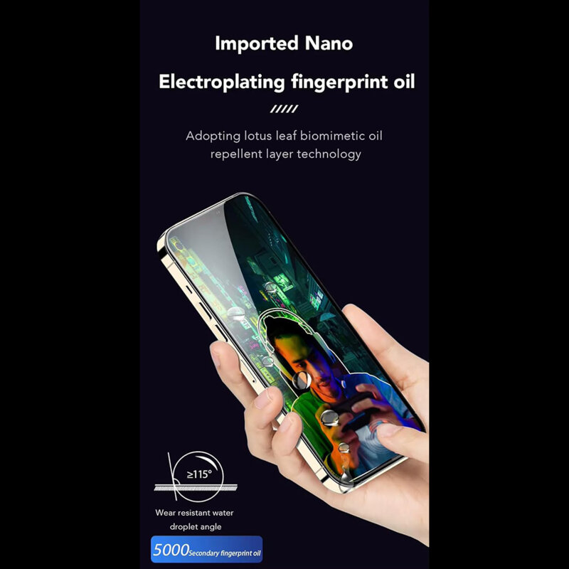 Folie sticla iPhone 16 Pro Max ANANK 2.5D 1X Reinforced Anti-fingerprint Screen Protector, negru