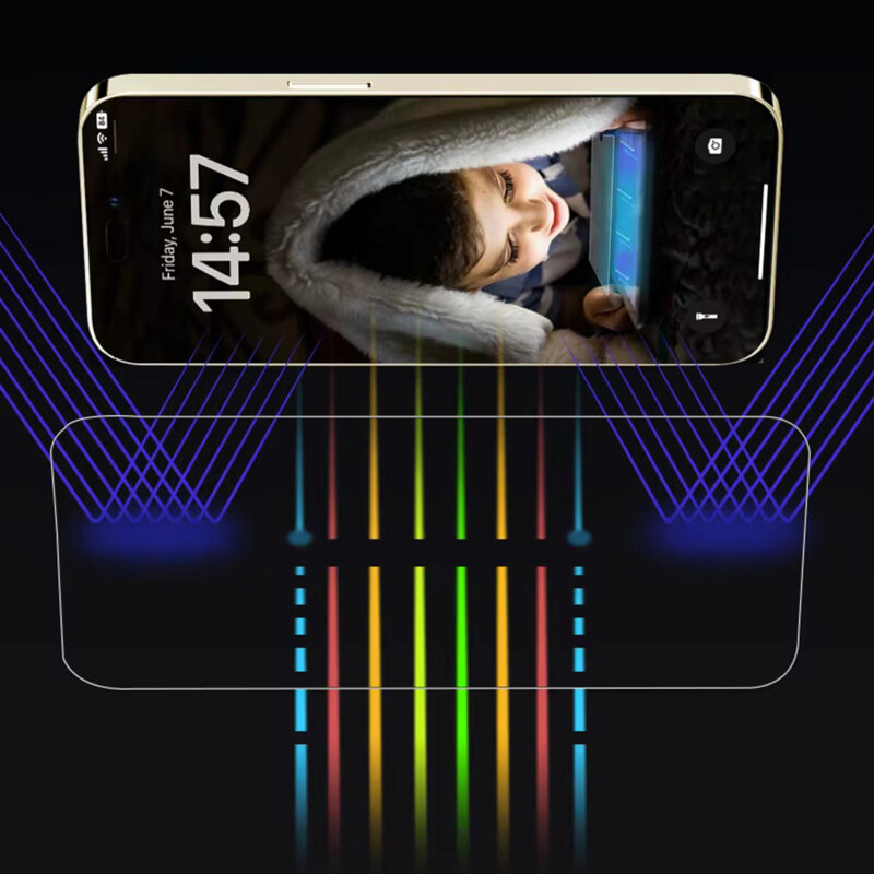 Folie sticla iPhone 14 Pro ANANK 2.5D Anti-blue Light Screen Protector, negru