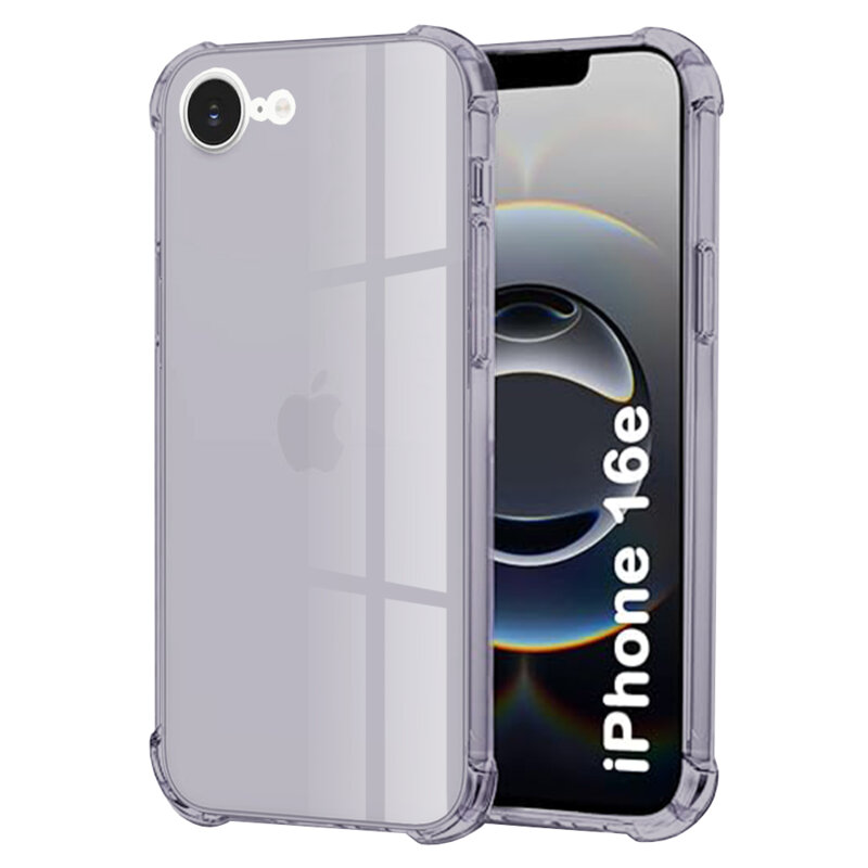 Husa iPhone 16e Techsuit Shockproof Clear Silicone, fumuriu