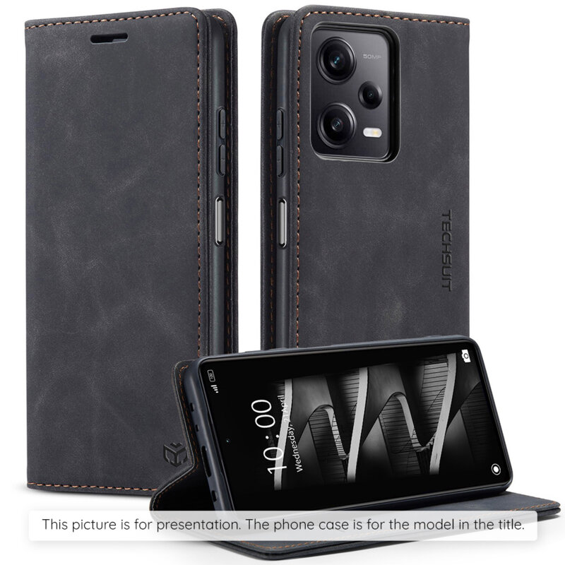 Husa piele Motorola Moto G56 Techsuit Confy Cover, negru