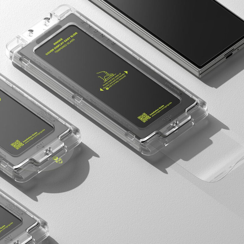 [Pachet 2x] Folie sticla Samsung Galaxy Z Fold7 Ringke Cover Display Easy Slide Tempered Glass, transparenta