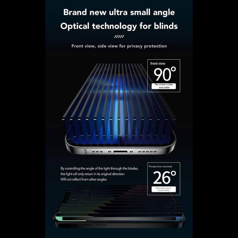 Folie sticla iPhone 16 ANANK 2.5D 2X Reinforced Privacy Screen Protector, negru