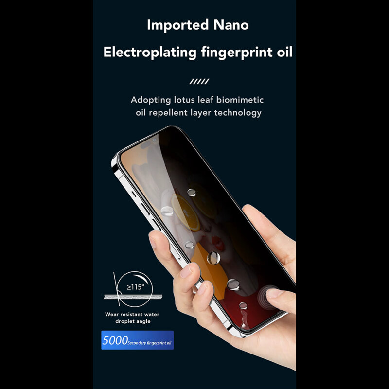 Folie sticla iPhone 15 Pro Max ANANK 2.5D 2X Reinforced Privacy Screen Protector, negru