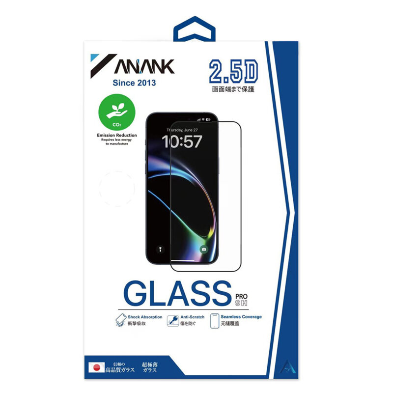 [Pachet 10x] Folie sticla iPhone 16 Pro ANANK 2.5D 1X Reinforced Full Glass Screen Protector, negru