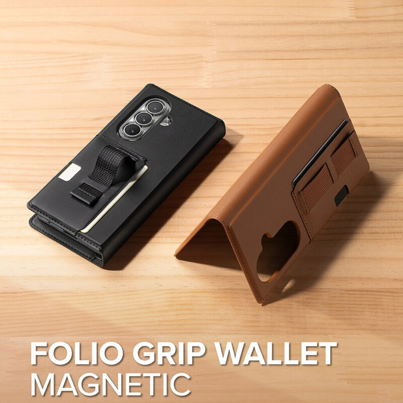 Husa Samsung Galaxy Z Fold7 Ringke Folio Grip Wallet Magnetic, negru
