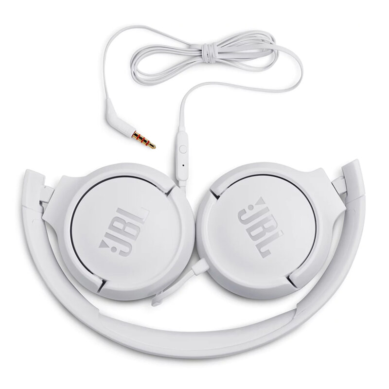 Casti on-ear cu fir JBL Tune 500, Pure Bass, Jack, alb