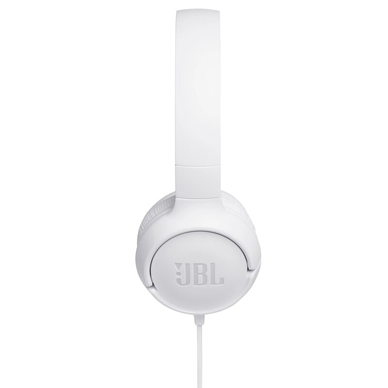 Casti on-ear cu fir JBL Tune 500, Pure Bass, Jack, alb