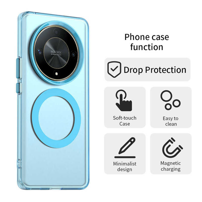 Husa Honor Magic6 Lite Techsuit CandyCase MagSafe, albastru