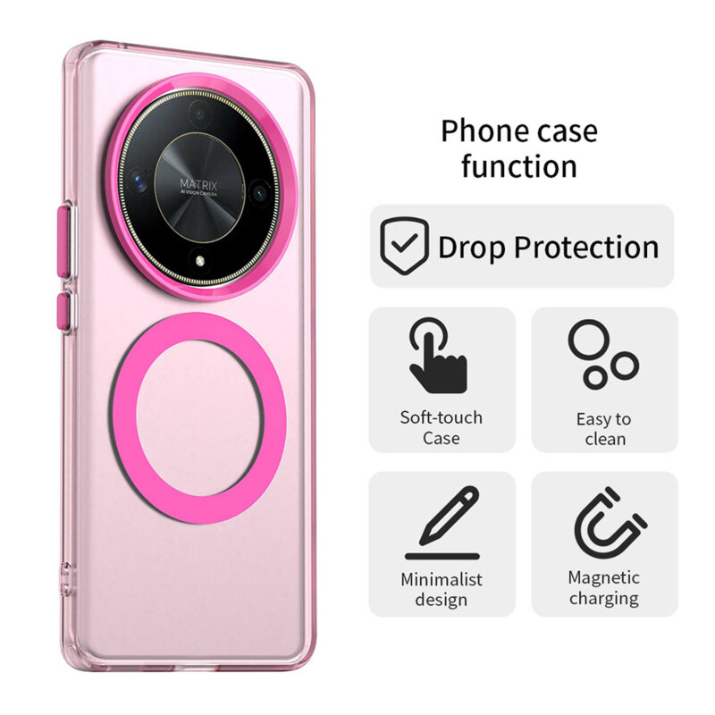 Husa Honor Magic6 Lite Techsuit CandyCase MagSafe, roz