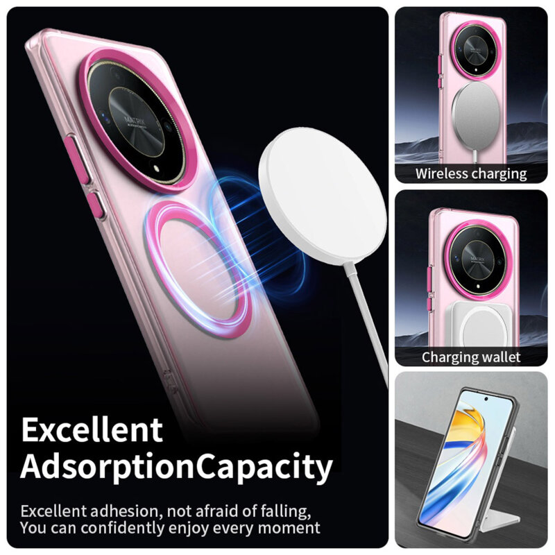 Husa Honor Magic6 Lite Techsuit CandyCase MagSafe, roz