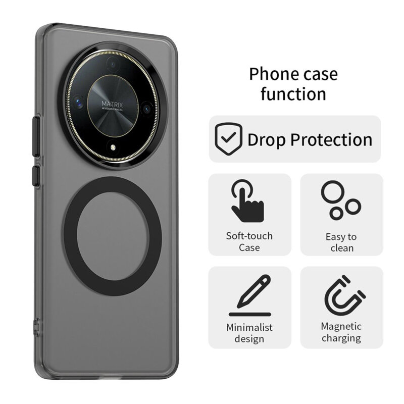 Husa Honor Magic6 Lite Techsuit CandyCase MagSafe, negru